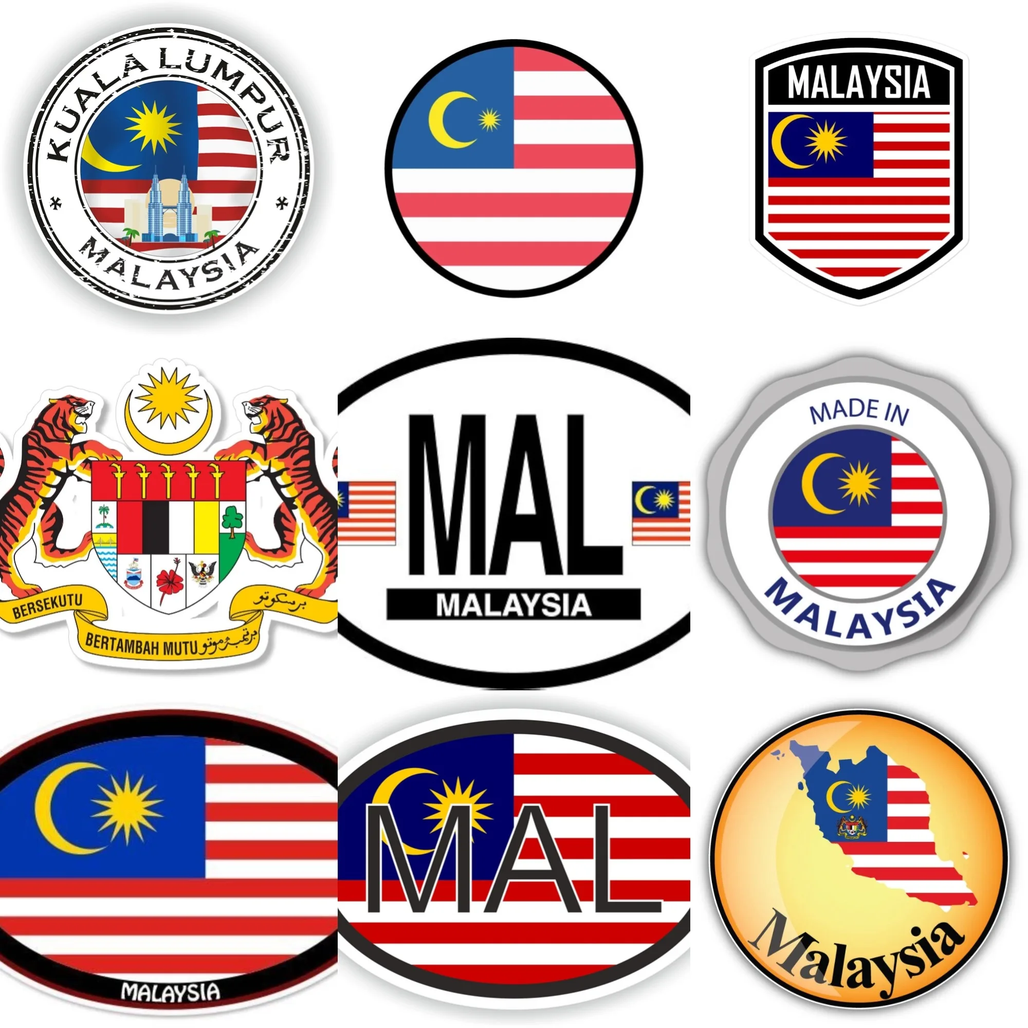 Car Accessories Malaysia - ماليزيا MAL العلم شعار الإبداعية البلاستيكية