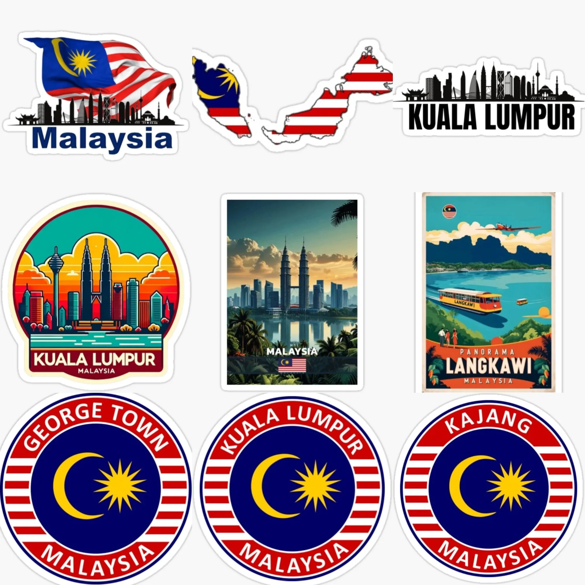 Car Accessories Malaysia - ماليزيا العلم خريطة شعار مشهد الإبداعية