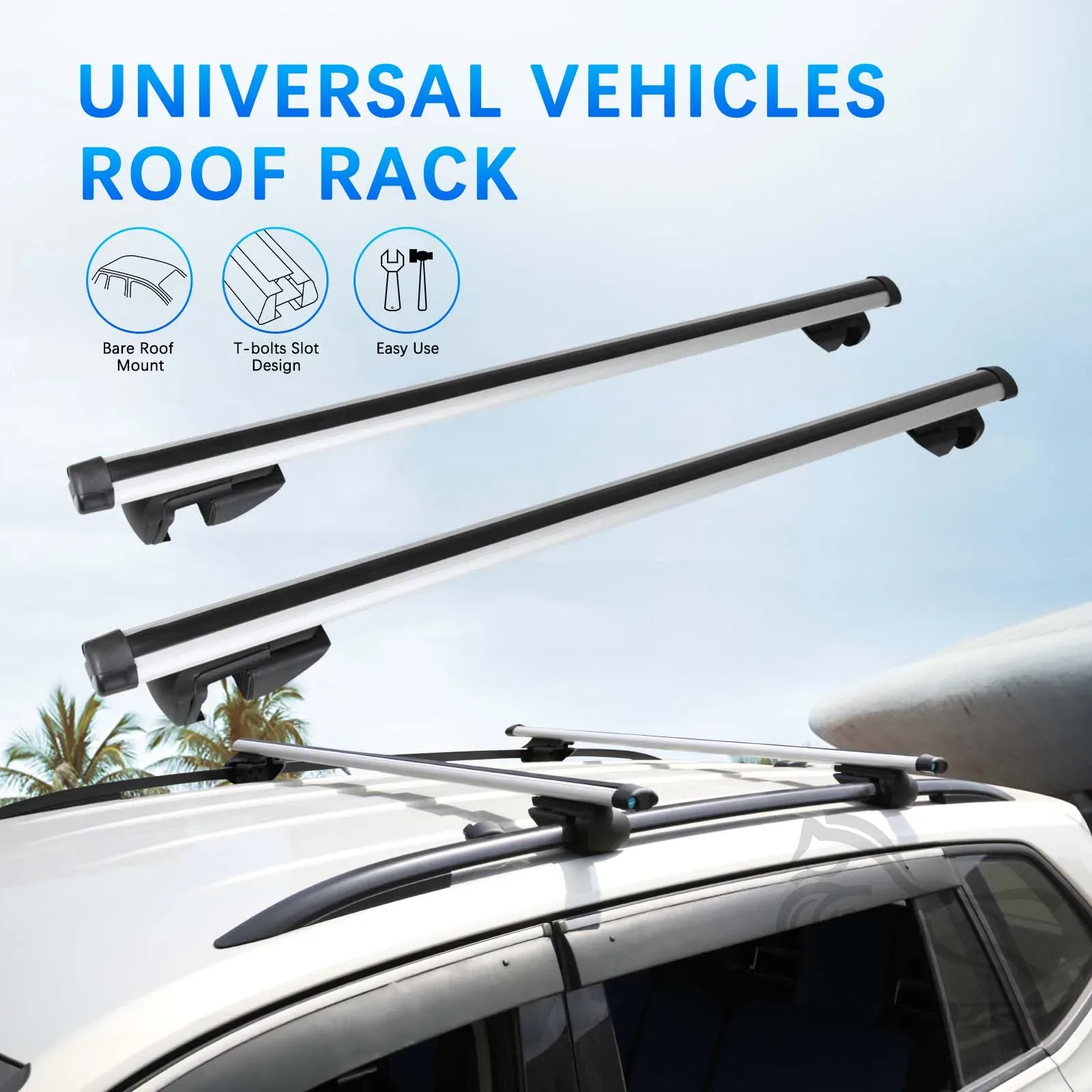 Car Roof Rack Cross Bar - حامل أمتعة من الألومنيوم للسيارة بطول