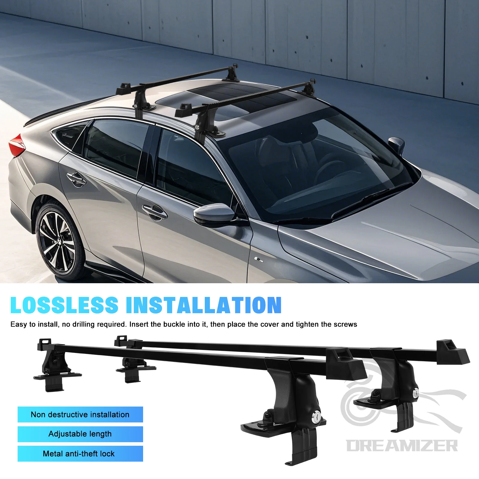 Car Roof Rack Cross Bar - 1 زوج العالمي 54 بوصة مركبة