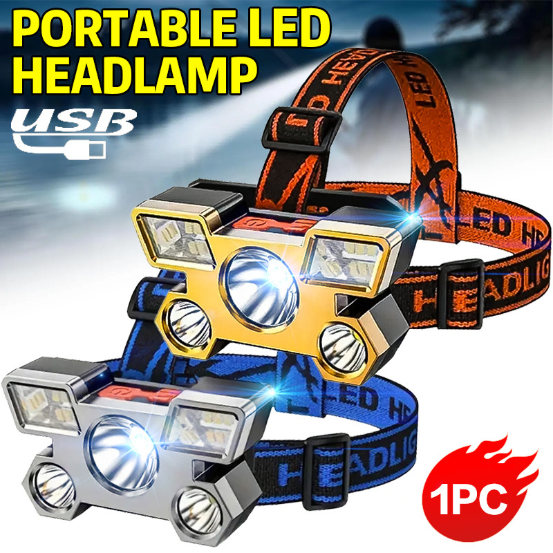 Led Headlight Bulbs - 5 مصابيح LED قابلة لإعادة الشحن