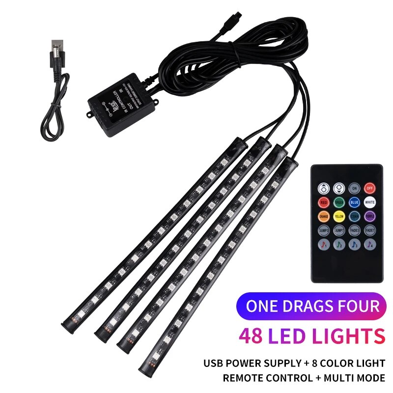 العالمي سيارة RGB المحيطة أضوا - مراجعة Car Accessories Sound System وسعره